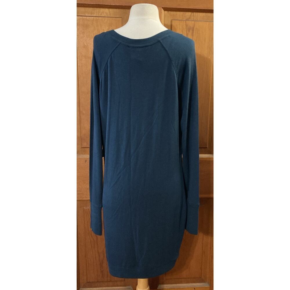 Athleta Criss Cross Sweatshirt Dress Sz M New Navy Cozy Soft Modal Athleisure - Picture 3 of 11